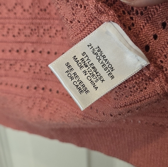 Lety & Me Open Front Coral Pink Cardigan Size Small - Picture 6 of 9